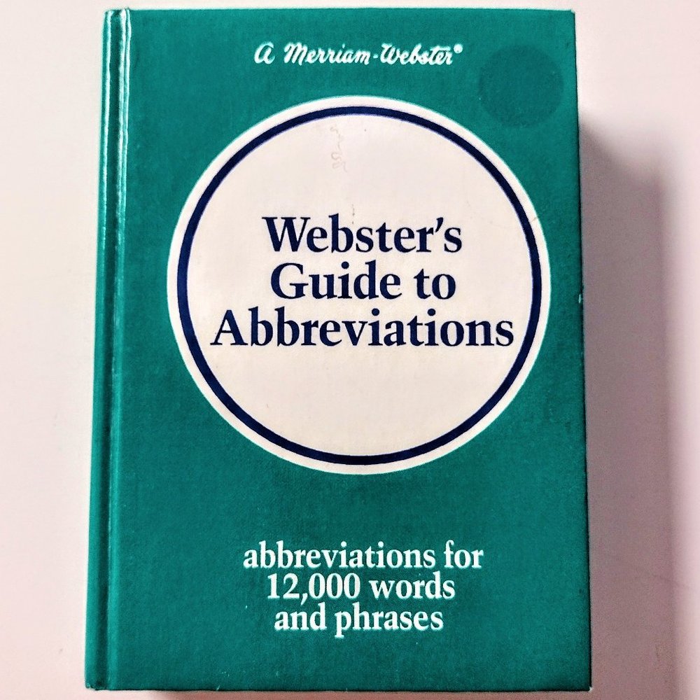 Webster's Guide to Abbreviations ~ 1985 Hardcover ~ Pocket-Size Ref. Book ~ EVC
